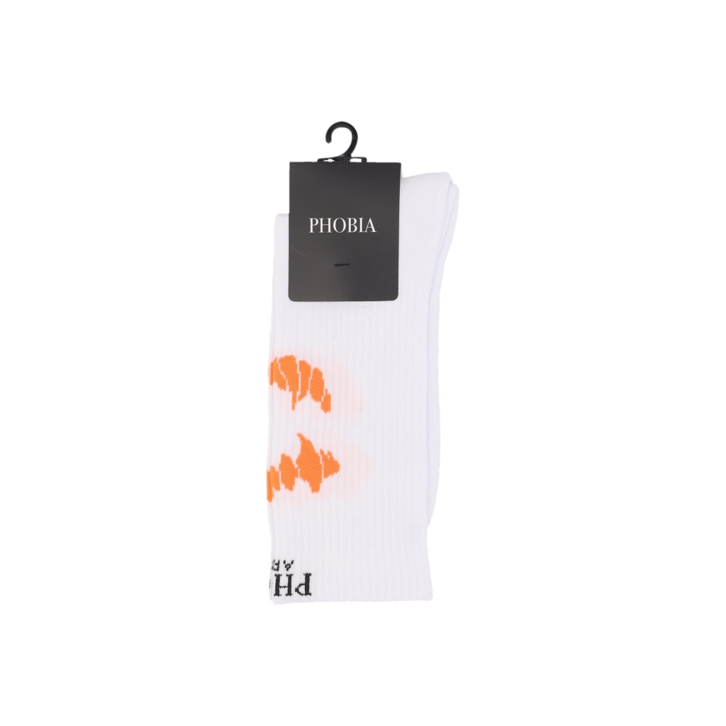 calza media uomo mouth print socks WHITE/ORANGE