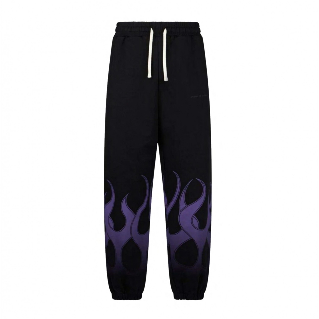 pantalone tuta leggero uomo flames pants BLACK/PURPLE