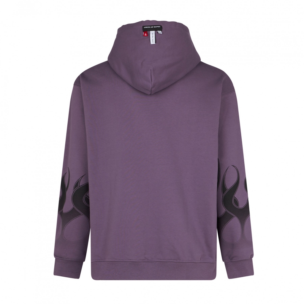 felpa leggera cappuccio uomo flames hoodie PURPLE/BLACK