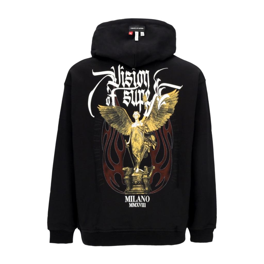 felpa leggera cappuccio uomo rock mather hoodie BLACK