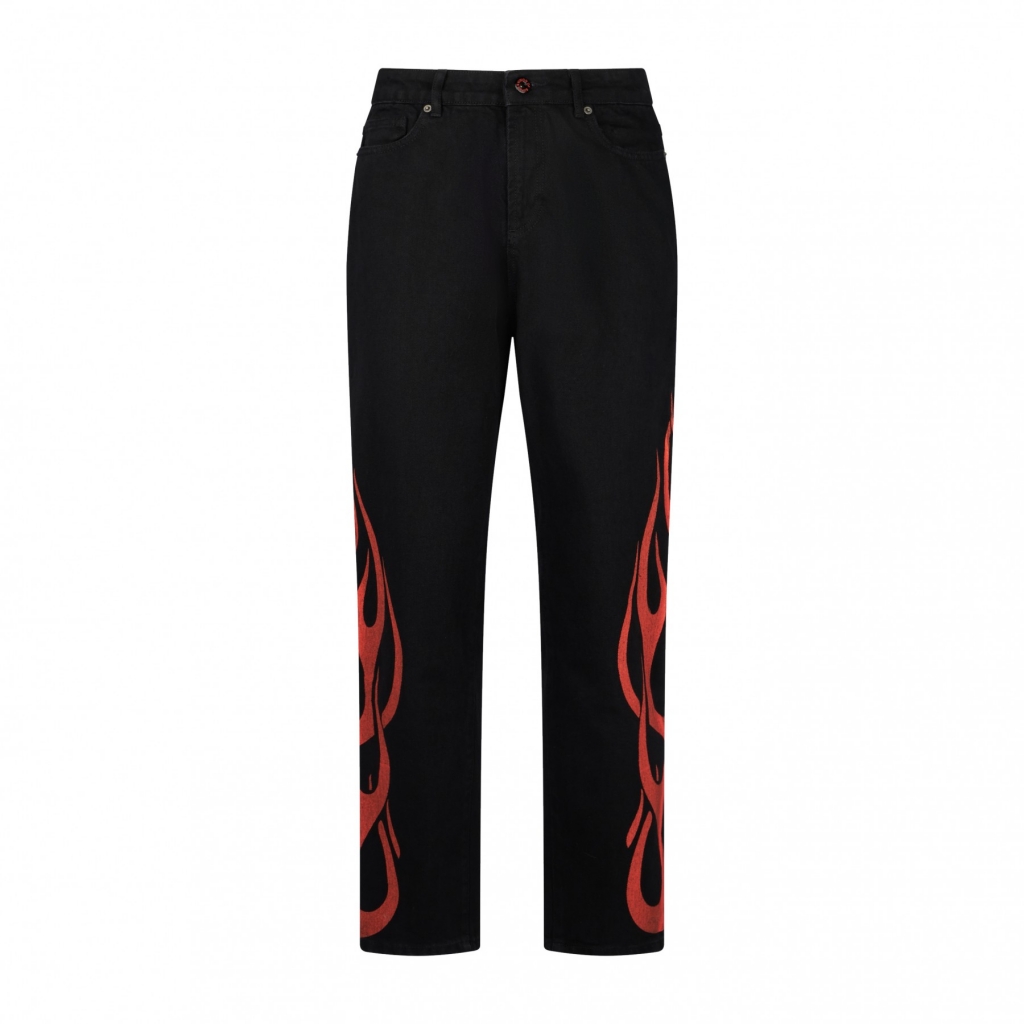 jeans uomo flames jeans BLACK/RED