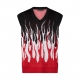 pullover smanicato uomo jacquard flames gilet BLACK/WHITE/RED