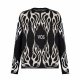 maglione uomo jacquard logo flames jumper BLACK/WHITE/SAND