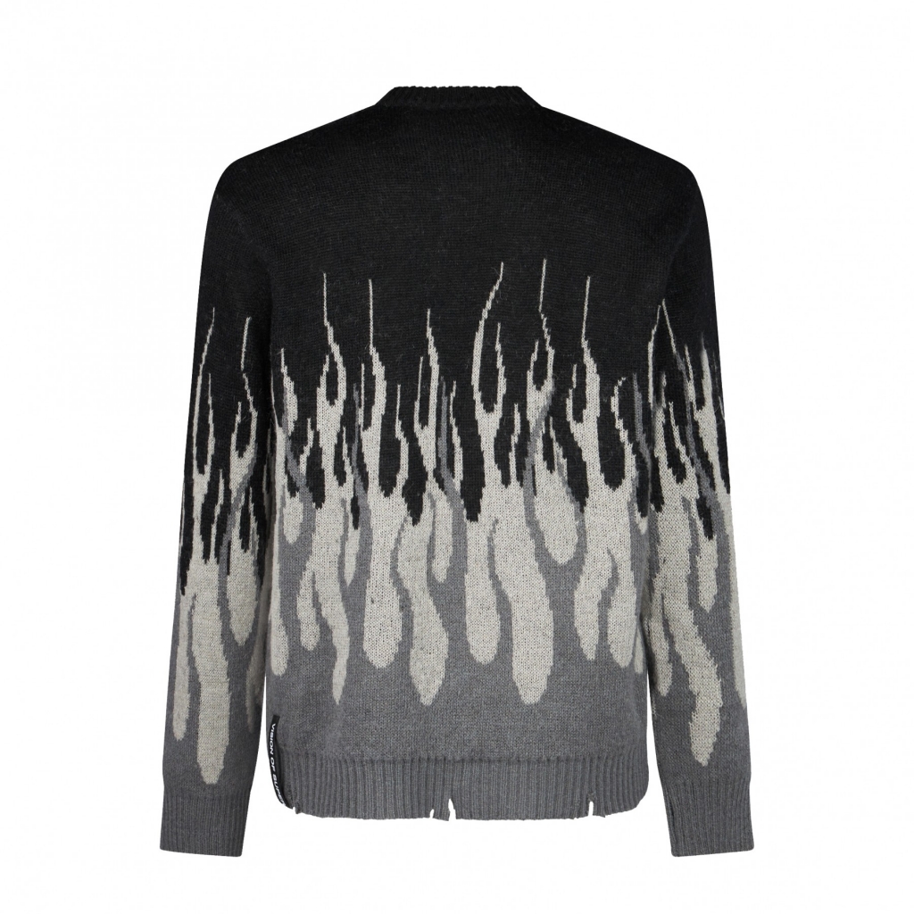 maglione uomo jacquard flames jumper BLACK/GREY