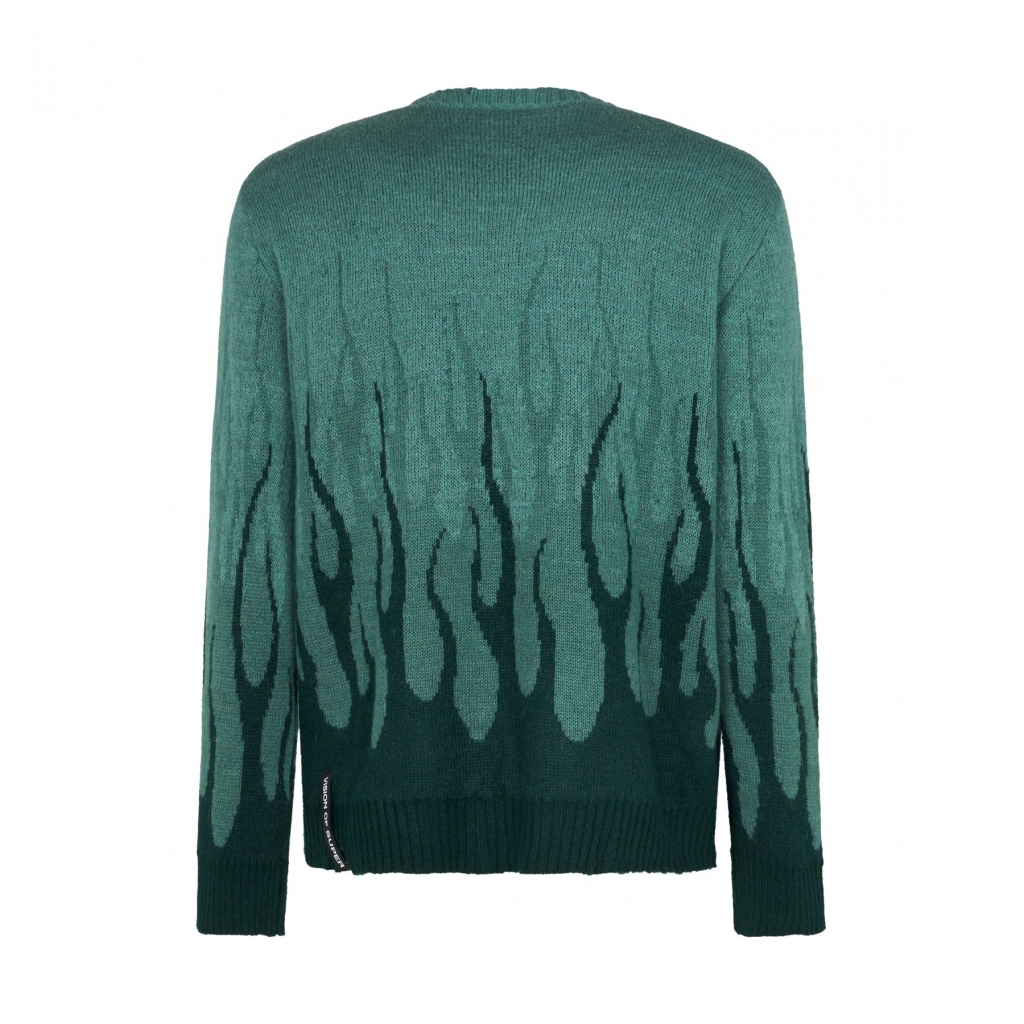 maglione uomo jacquard flames jumper BALSAM GREEN