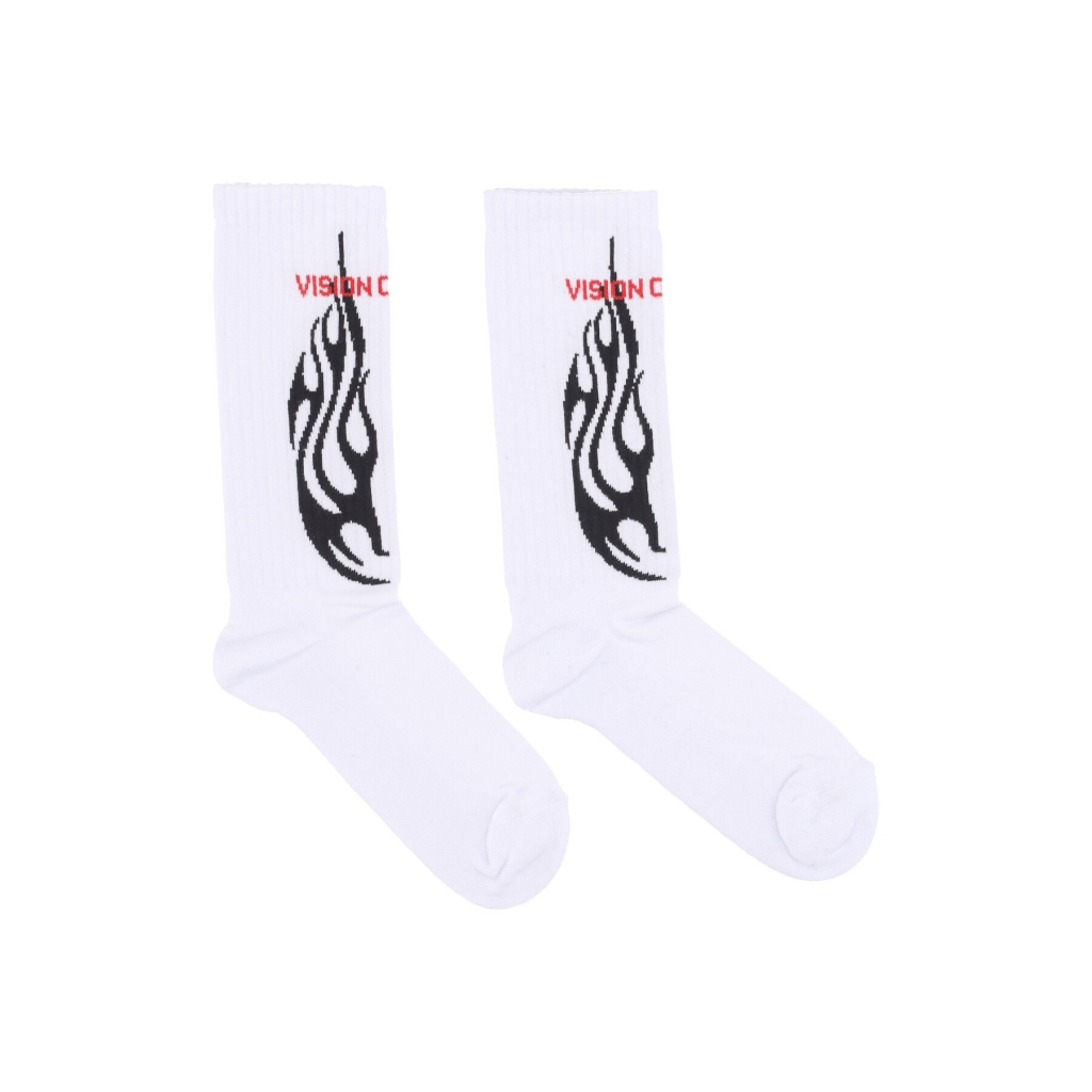 calza media uomo logo flames socks WHITE/BLACK/RED