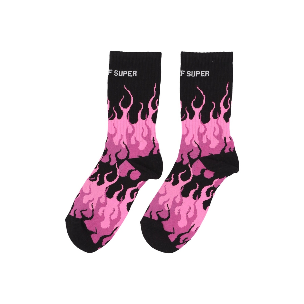 calza media uomo logo flames socks BLACK/PINK/WHITE