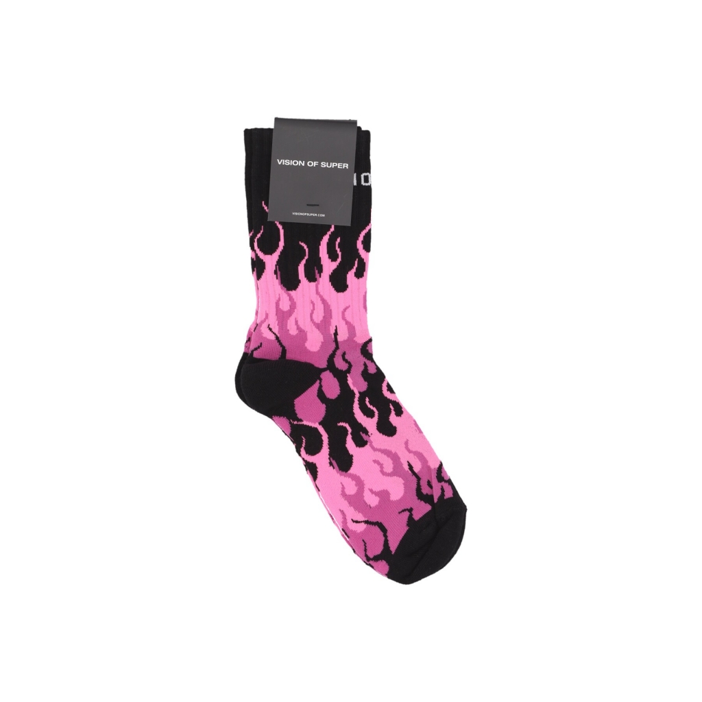 calza media uomo logo flames socks BLACK/PINK/WHITE