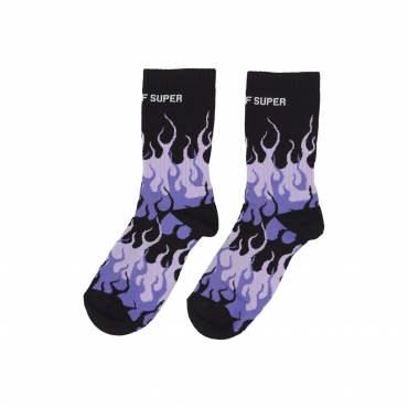 calza media uomo logo flames socks BLACK/PURPLE/WHITE