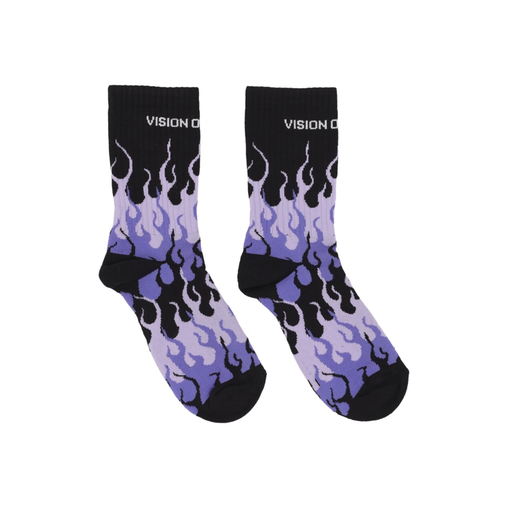 calza media uomo logo flames socks BLACK/PURPLE/WHITE