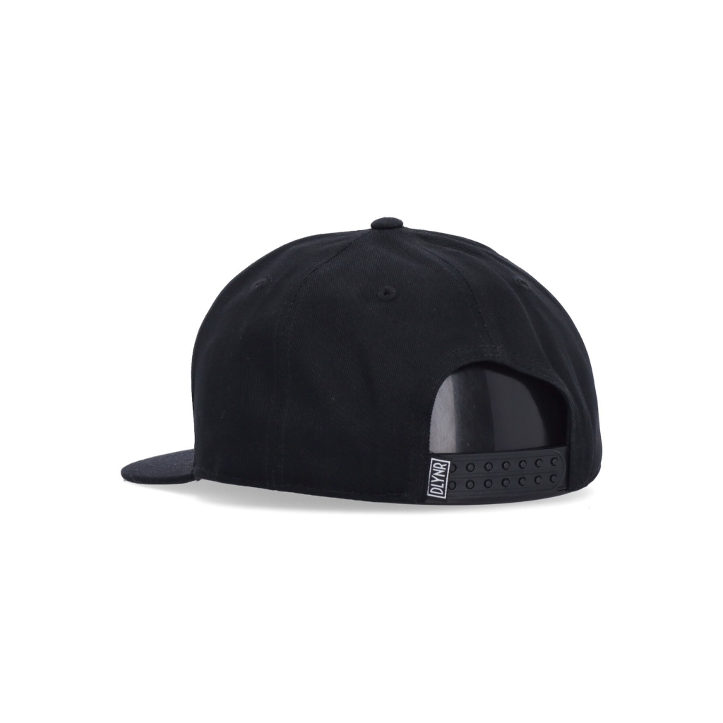 cappellino visiera piatta uomo 3d logo snapback BLACK