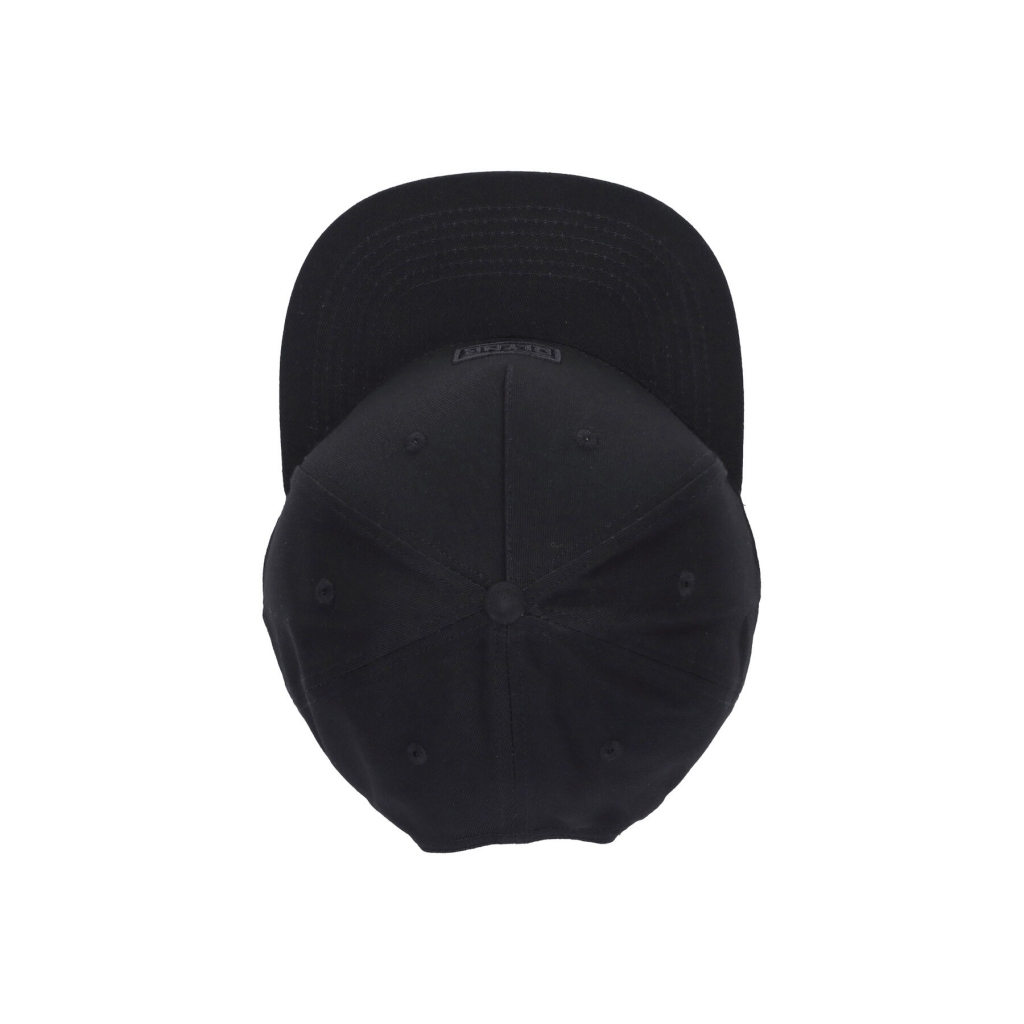 cappellino visiera piatta uomo 3d logo snapback BLACK