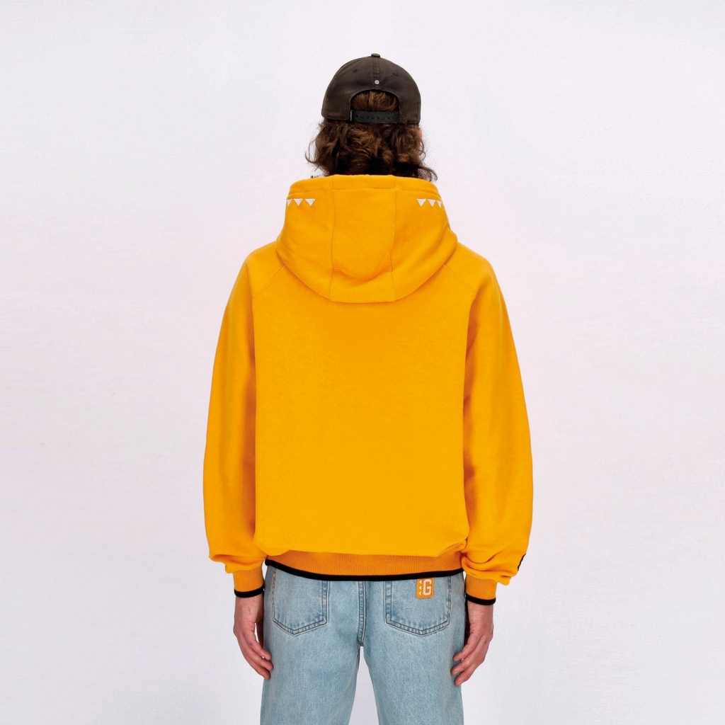 felpa cappuccio uomo arch logo hoodie MUSTARD