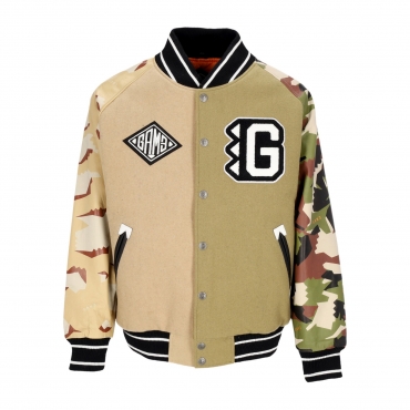 giubbotto college uomo respect loyalty truth varsity jacket WOODLAND/DESERT SAND