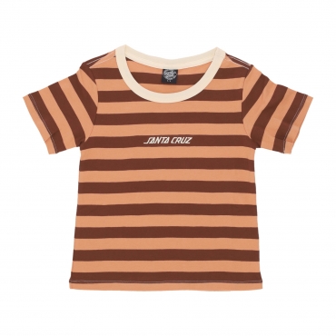 maglietta corta donna strip logo emb tee SEPIA STRIPE