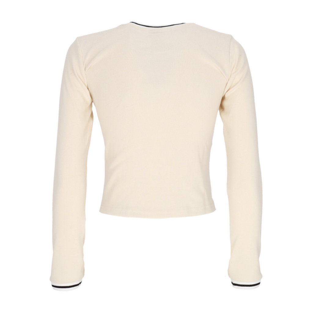 maglietta manica lunga donna classic dot emb ringer l/s tee CHALK