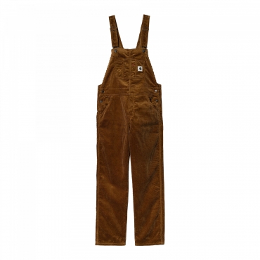 salopette donna w straight bib overall DEEP H BROWN RINSED