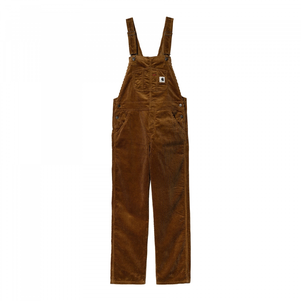 salopette donna w straight bib overall DEEP H BROWN RINSED