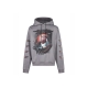 felpa leggera cappuccio uomo shark print hoodie GREY