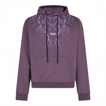 felpa leggera cappuccio uomo embroidery lightning hoodie PURPLE