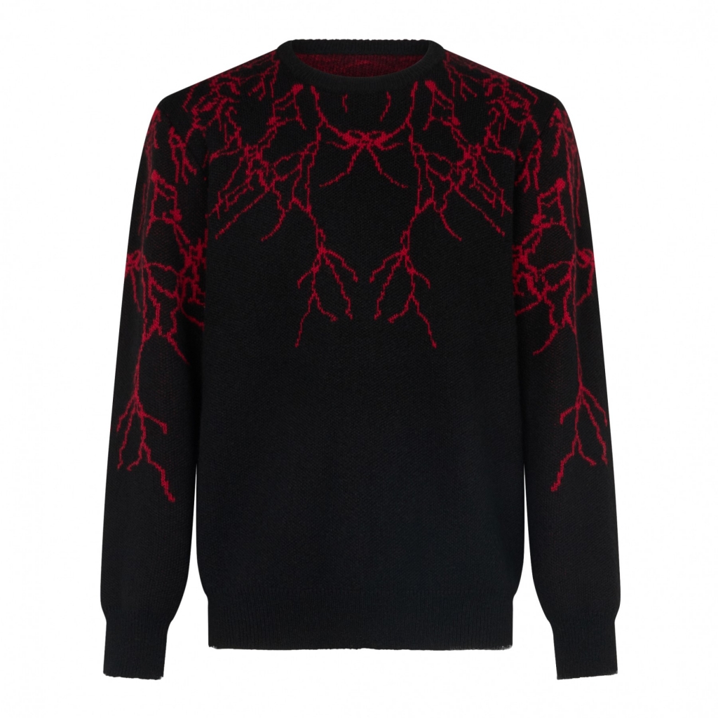 maglione uomo lightning jumper BLACK/RED