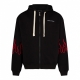 felpa leggera cappuccio zip uomo embroidered flames zip hoodie BLACK/RED