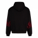 felpa leggera cappuccio zip uomo embroidered flames zip hoodie BLACK/RED