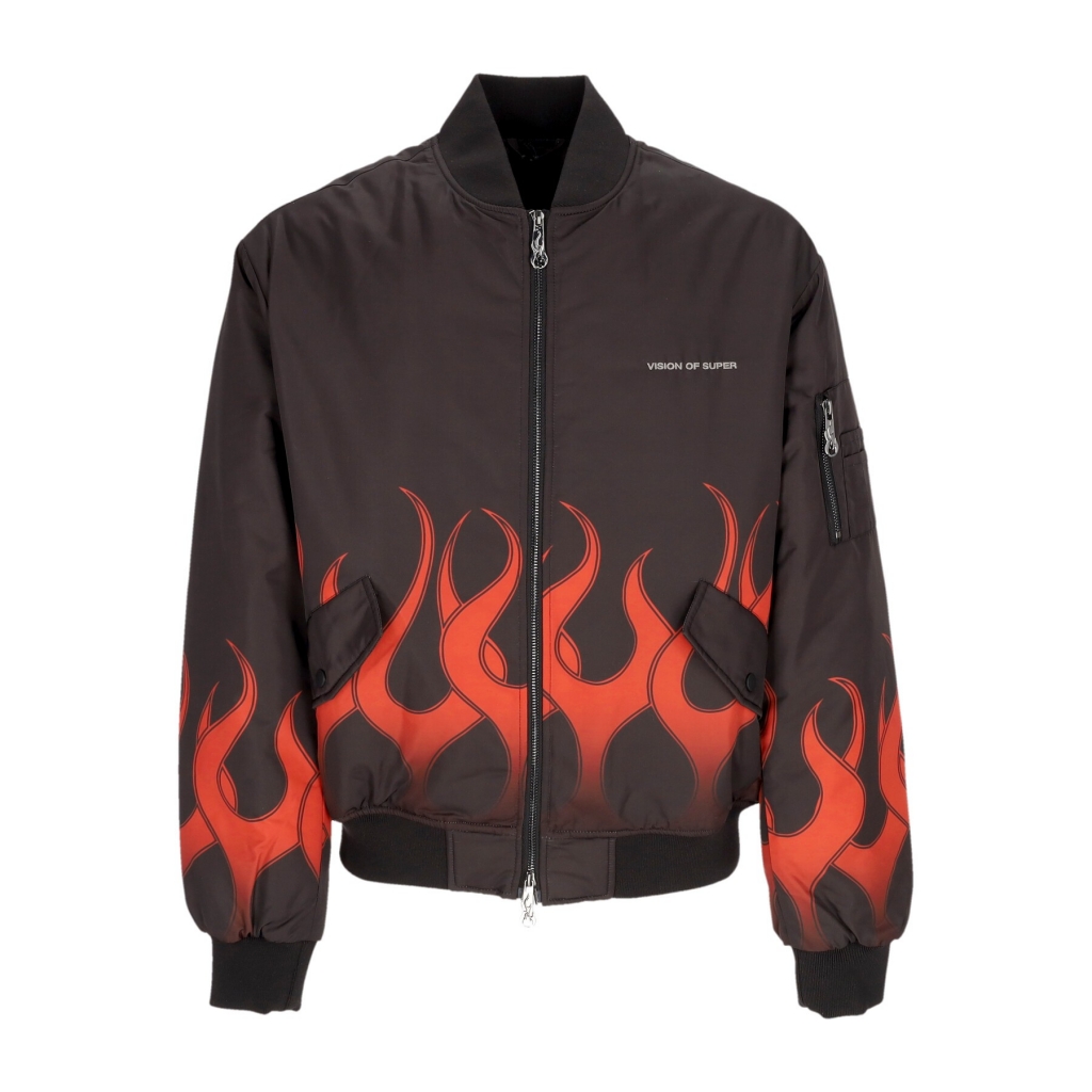 giubbotto bomber uomo flames bomber BLACK/RED