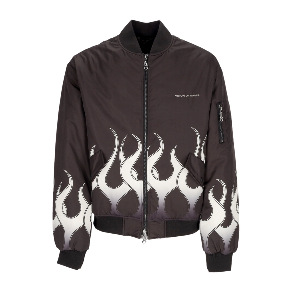 giubbotto bomber uomo flames bomber BLACK/WHITE