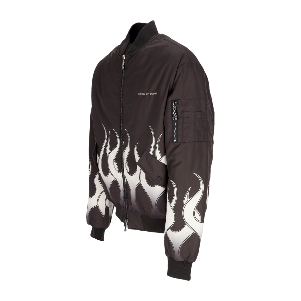 giubbotto bomber uomo flames bomber BLACK/WHITE