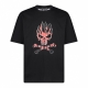 maglietta uomo skull print tee BLACK/RED