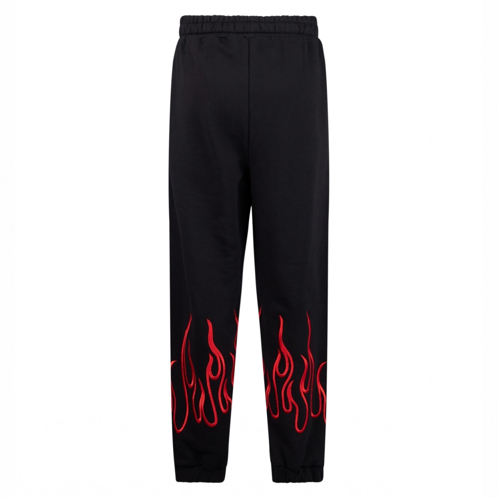 pantalone tuta leggero donna embroidered flames pants BLACK/RED