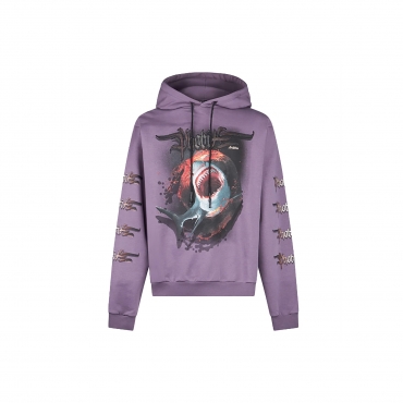 felpa leggera cappuccio uomo shark pprint hoodie PURPLE