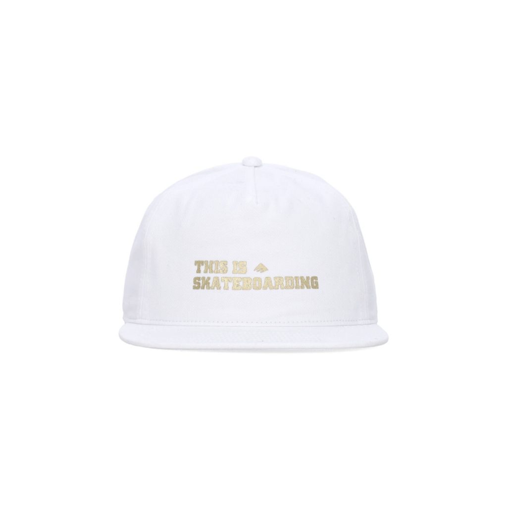 cappellino visiera piatta uomo this is skateboarding snapback WHITE