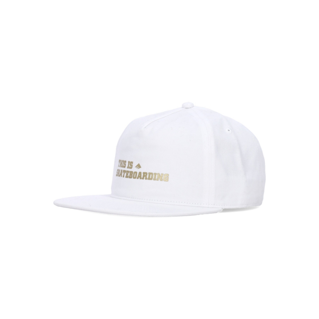 cappellino visiera piatta uomo this is skateboarding snapback WHITE