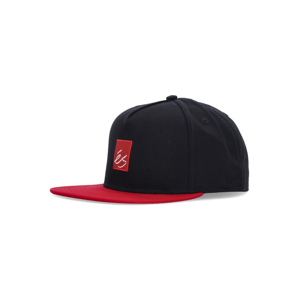 cappellino visiera piatta uomo main block snapback BLACK/RED