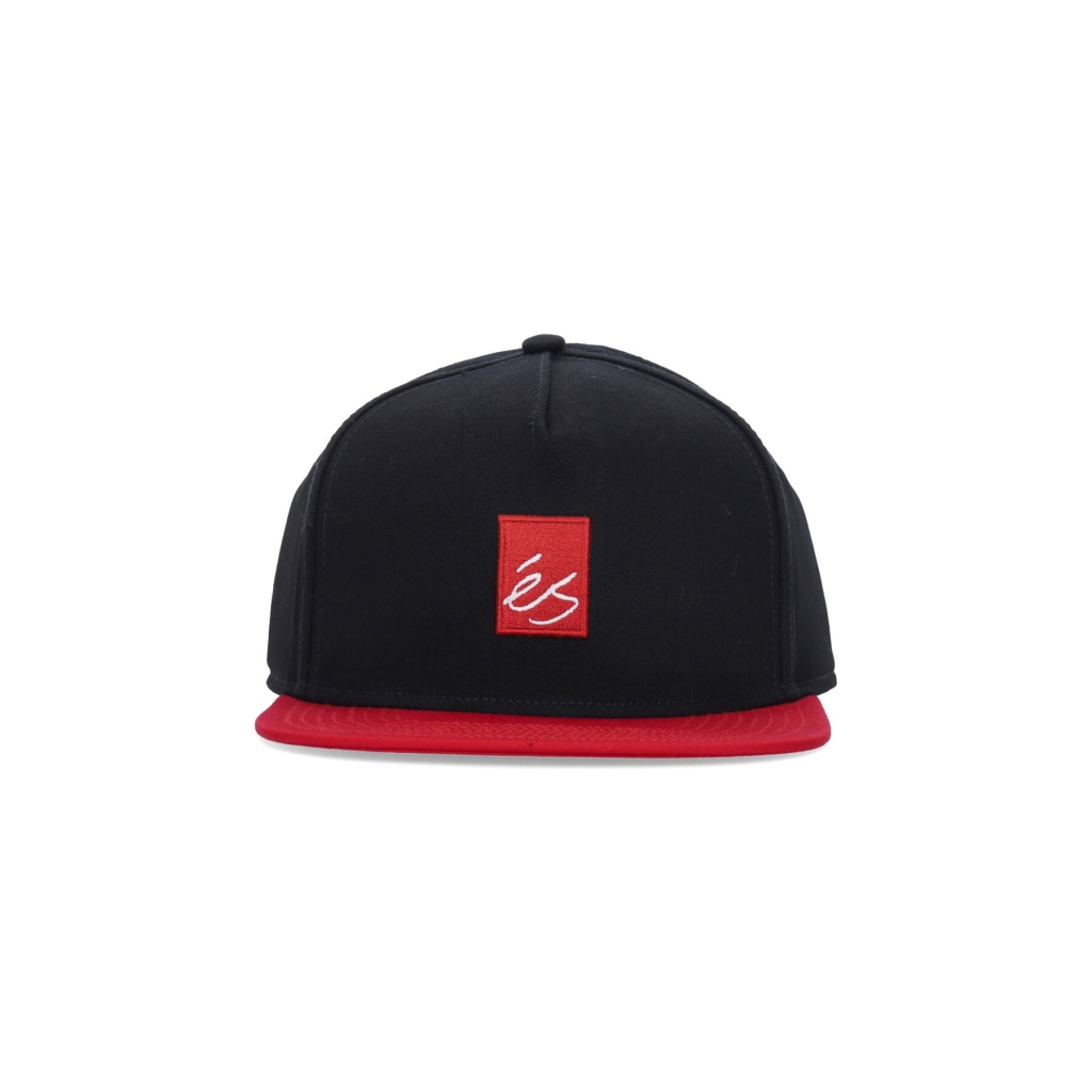 cappellino visiera piatta uomo main block snapback BLACK/RED