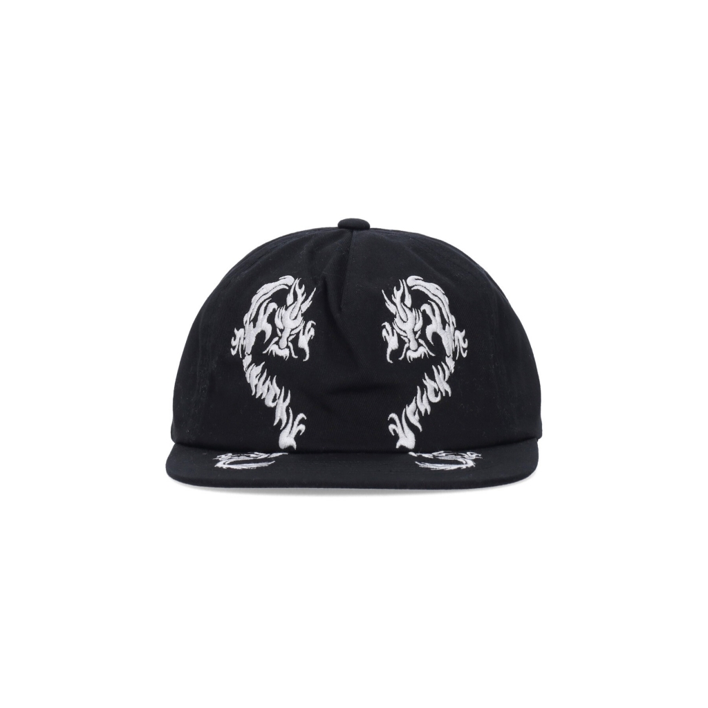 cappellino visiera piatta uomo twin dragon cv 6 panel hat BLACK