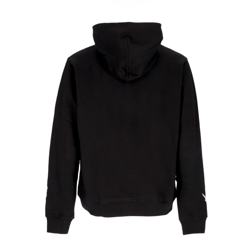 felpa leggera cappuccio uomo flock logo hoodie BLACK