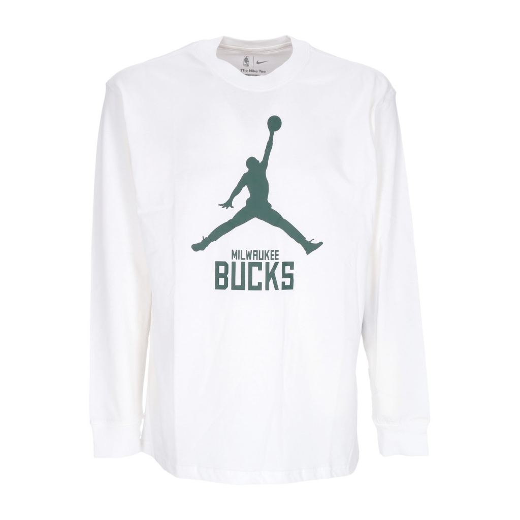 maglietta manica lunga uomo nba essentials l/s tee milbuc WHITE