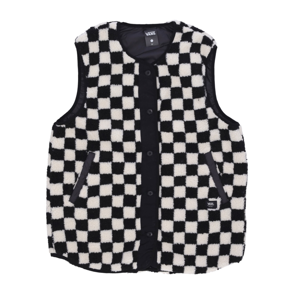 smanicato donna w mason reversible vest BLACK CHECKERBOARD