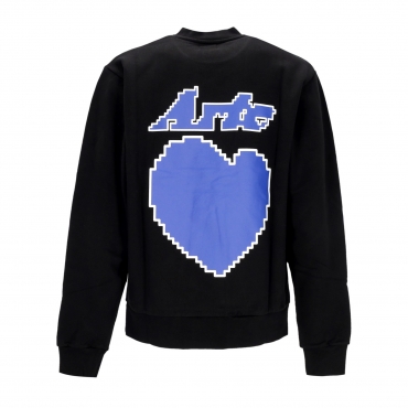 felpa leggera girocollo uomo back heart crewneck BLACK