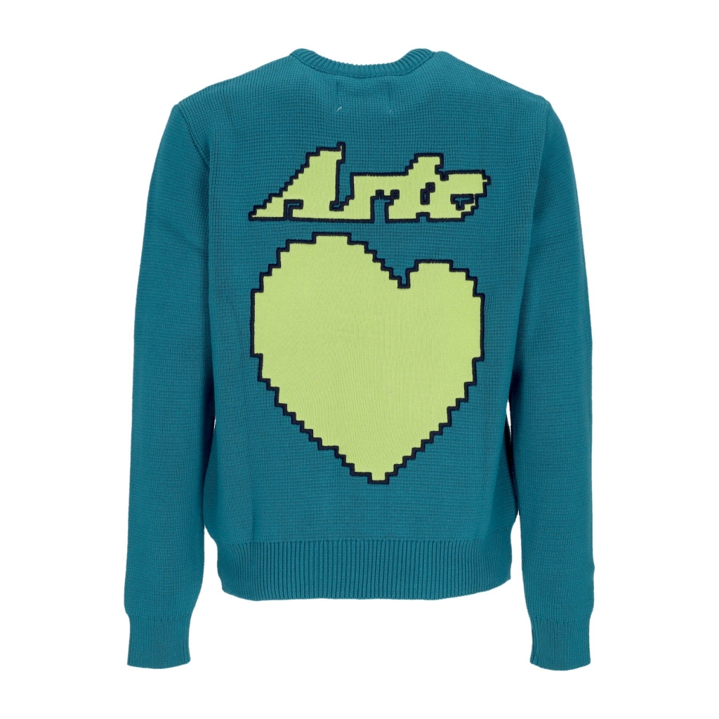 maglione uomo back heart sweater PETROL BLUE