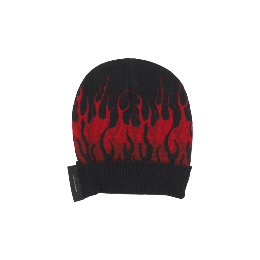 cappello uomo flames beanie BLACK/RED