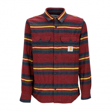 camicia manica lunga uomo oregon shirt jacket STARCO STRIPE/BORDEAUX