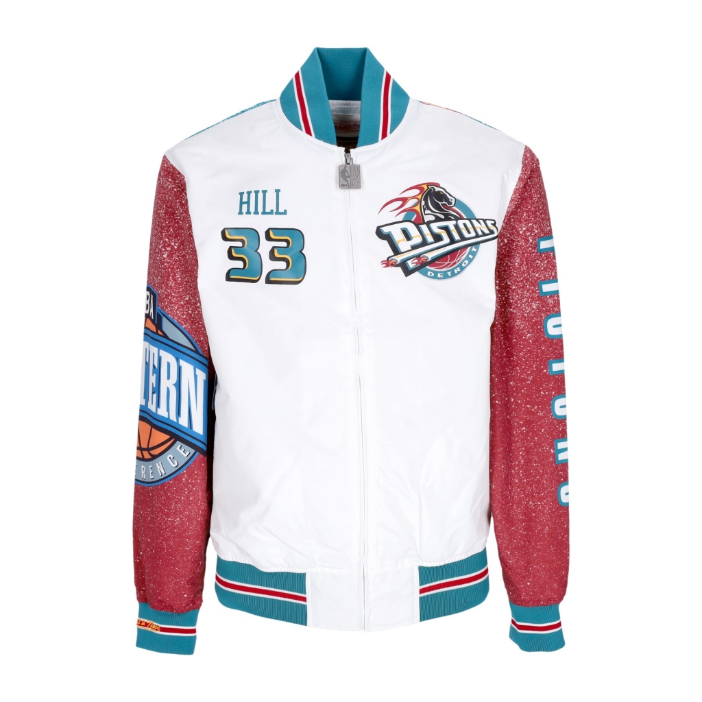 giubbotto bomber uomo nba burst warm up jacket no 33 grant hill detpis MULTI/WHITE