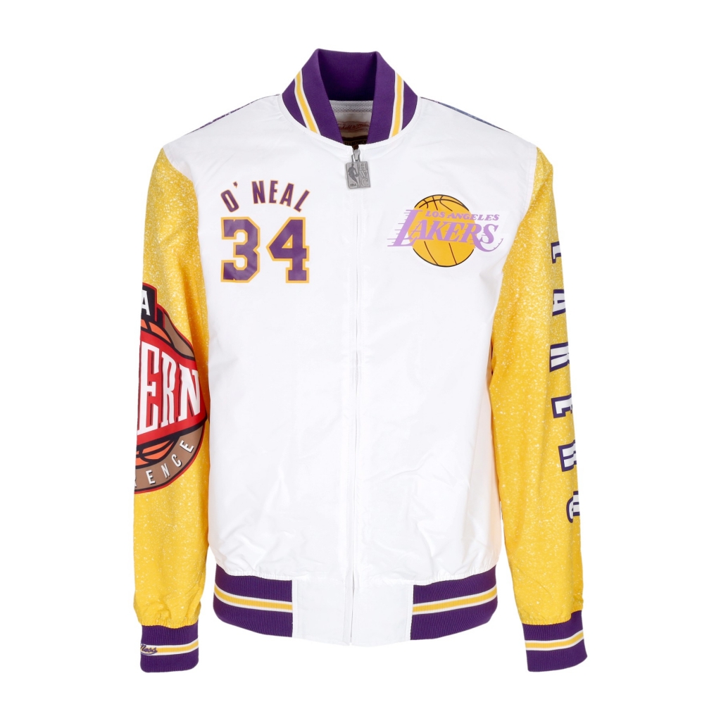 giubbotto bomber uomo nba burst warm up jacket no 34 shaquille oneal loslak MULTI/WHITE