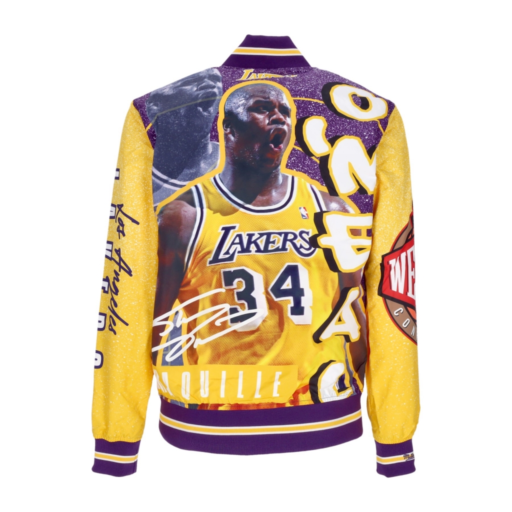 giubbotto bomber uomo nba burst warm up jacket no 34 shaquille oneal loslak MULTI/WHITE