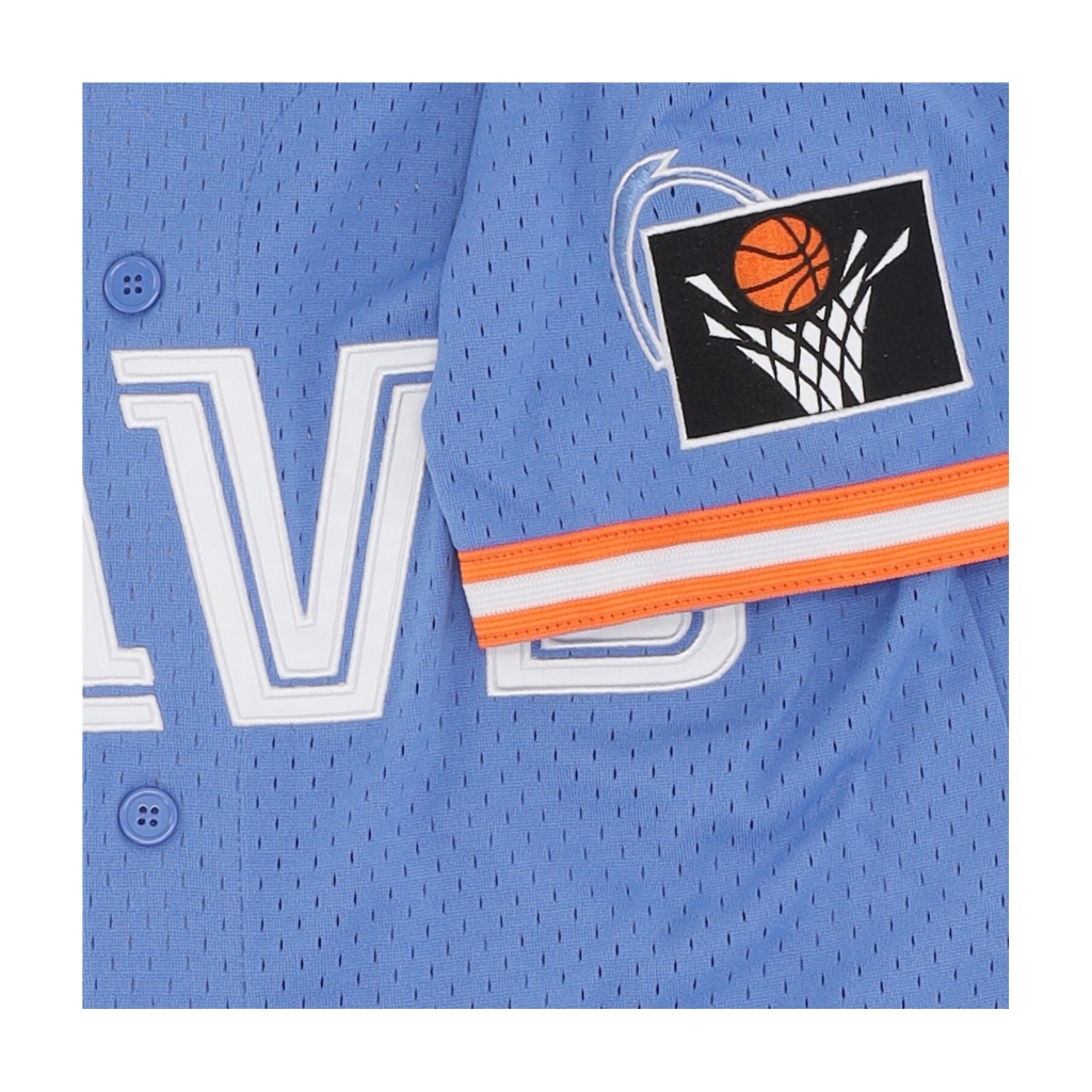 casacca bottoni uomo nba on the clock mesh button front clecav LIGHT BLUE