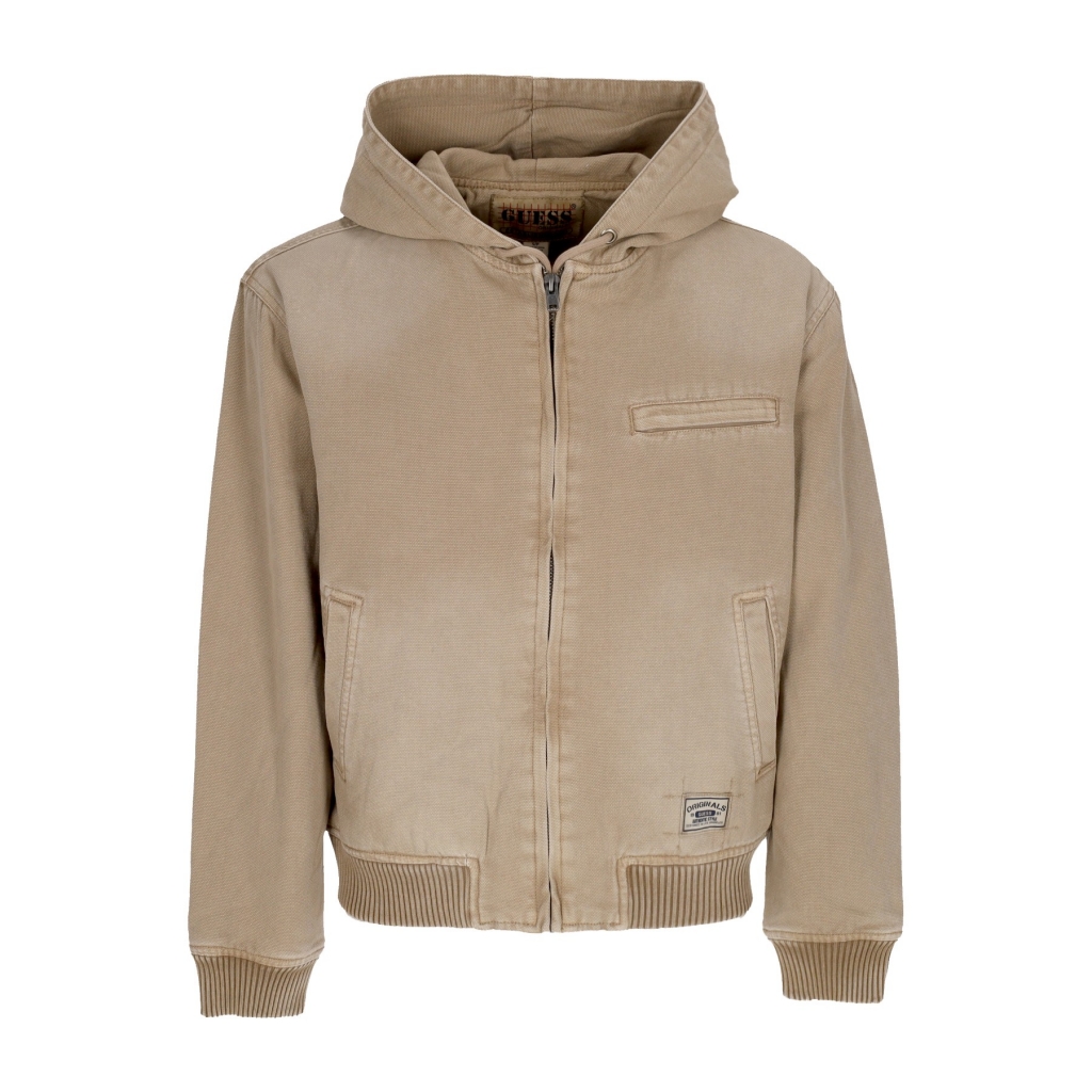 giubbotto uomo go canvas worker hoodie WASHED BROWN CANVAS